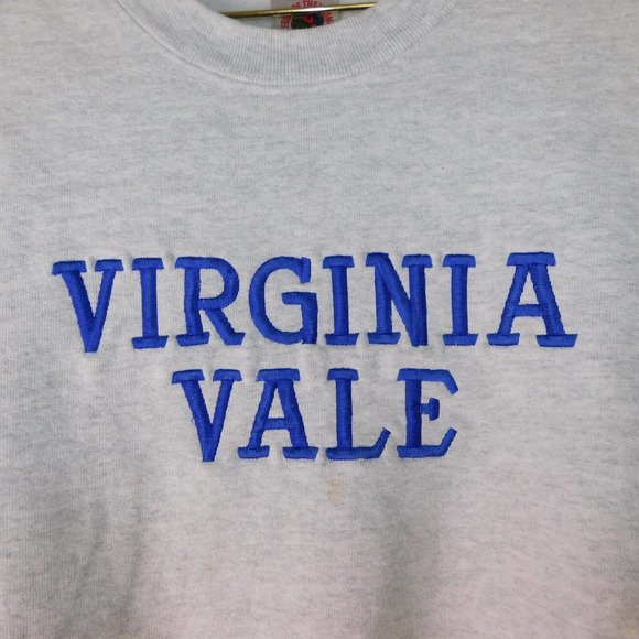 Vintage Virginia Vale Sweatshirt Adult XL Fruit of the Loom Gray Casual Crewneck - Picture 3 of 12
